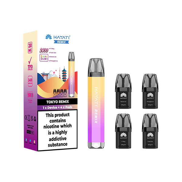 20mg Hayati Remix 4in1 2400 Pod Kit 2400 Puffs - www.justgovape.co.uk