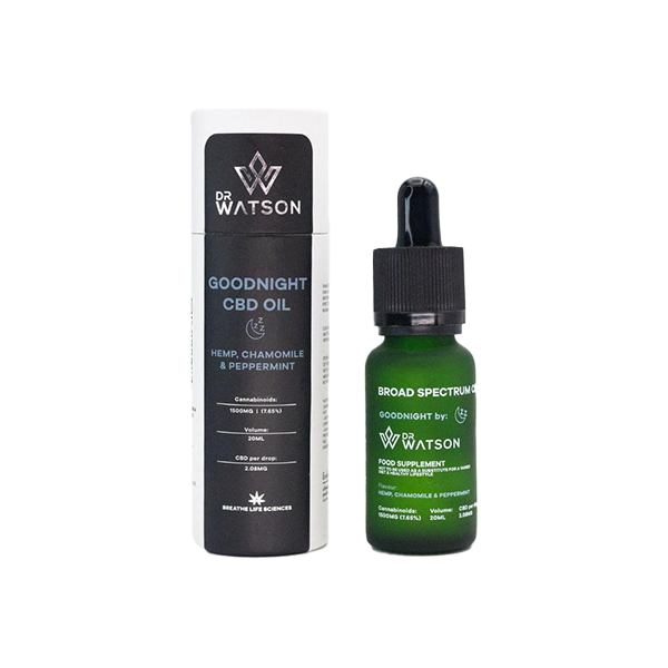 Dr Watson 1500mg Broad-Spectrum Goodnight CBD Oil 20ml - www.justgovape.co.uk