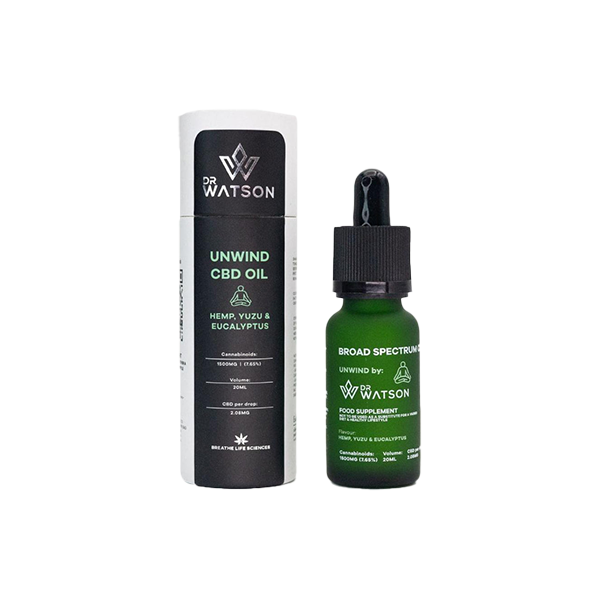 Dr Watson 1500mg Broad-Spectrum Unwind CBD Oil 20ml - www.justgovape.co.uk