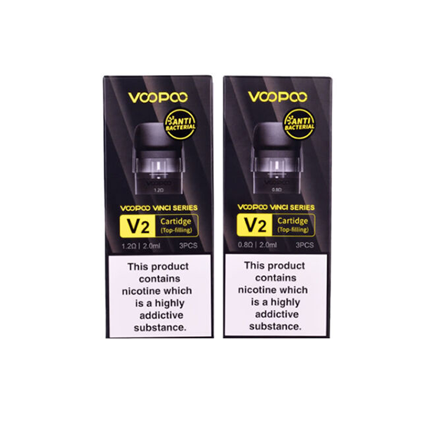 VooPoo Vinci V2 Replacement Cartridge Pods 0.8Ω/1.2Ω - 3Pcs - www.justgovape.co.uk