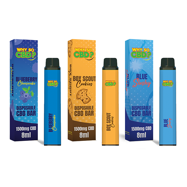 Why So CBD? 1500mg CBD Broad Spectrum Disposable Vape - 8ml - www.justgovape.co.uk