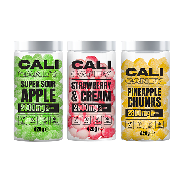 CALI CANDY MAX 2800mg Full Spectrum CBD Vegan Sweets  - 10 Flavours - www.justgovape.co.uk