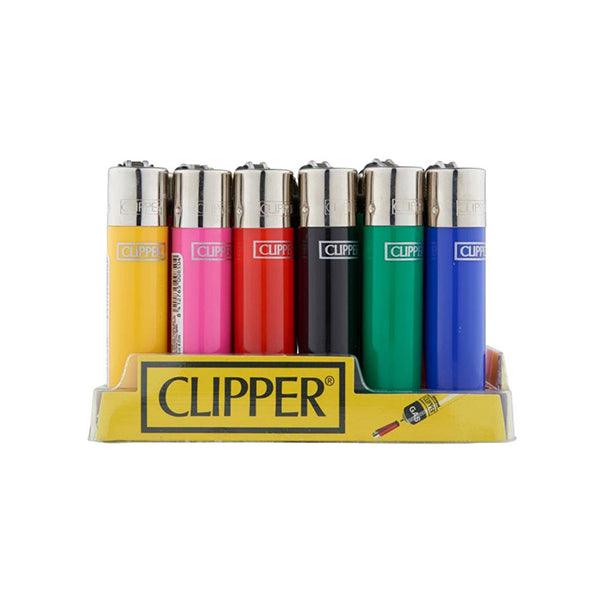 24 Clipper Solid Colours Classic Refillable Lighters - www.justgovape.co.uk