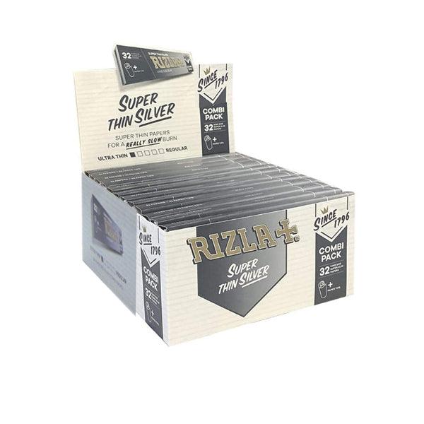 24 Rizla Silver Super Thin King Size Rolling Papers + Tips Combi Pack - www.justgovape.co.uk