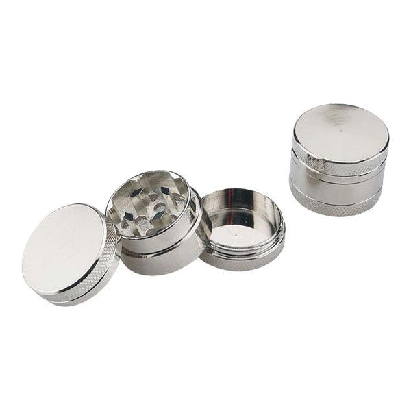 3 Parts Metal Silver Tobacco Mini Grinder - PH1825 - www.justgovape.co.uk