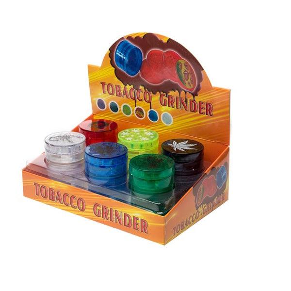 3 Parts Tobacco Plastic Grinder - HX001-Leaf - www.justgovape.co.uk