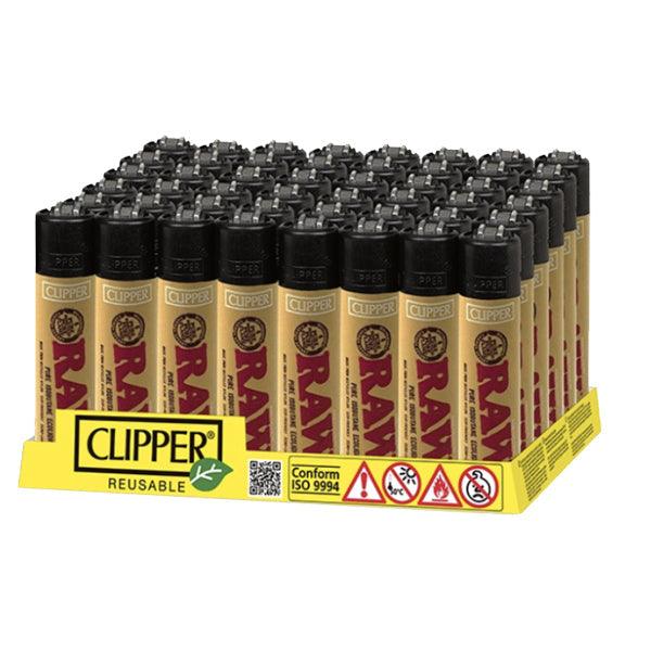 48 Clipper RAW Printed Refillable Lighters - www.justgovape.co.uk