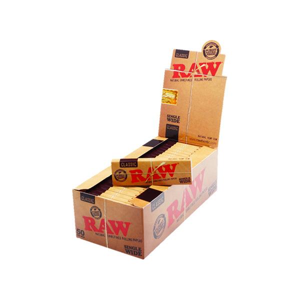 50 Raw Classic Wide Rolling Papers - www.justgovape.co.uk