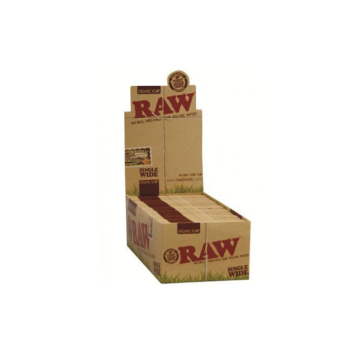 50 Raw Single Wide Organic Hemp Rolling Papers - www.justgovape.co.uk