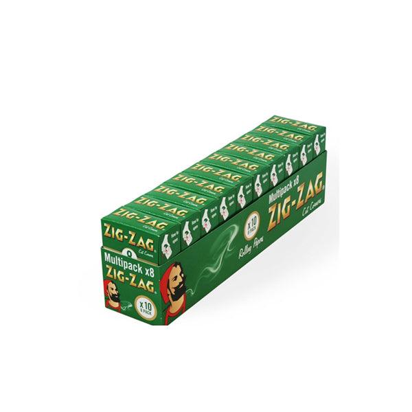 8 Booklet Zig-Zag Green Regular Rolling Papers - Pack Of 10 - www.justgovape.co.uk