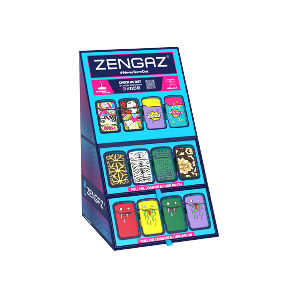 Zengaz Cube ZL-12 Royal Jet (EU-S5) - Jet Flame Lighters Bundle + 48 Lighters with Cube display stand - www.justgovape.co.uk