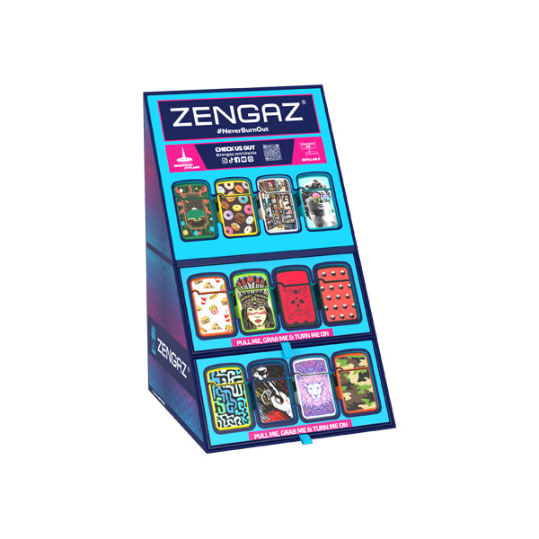 Zengaz Cube ZL-12 Royal Jet (EU-S7) - Jet Flame Lighters Bundle + 48 Lighters with Cube display stand - www.justgovape.co.uk