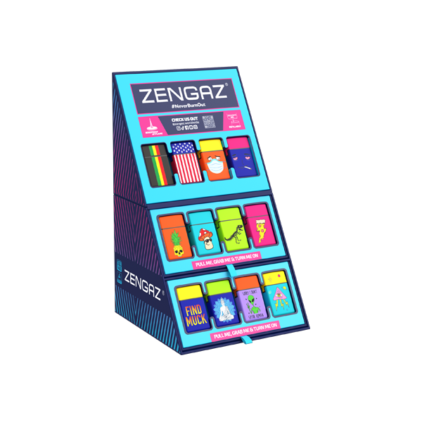 Zengaz Cube ZL-30 Chip Set (EU-S2) - Jet Flame Lighters Bundle + 48 Lighters with Cube display stand - www.justgovape.co.uk