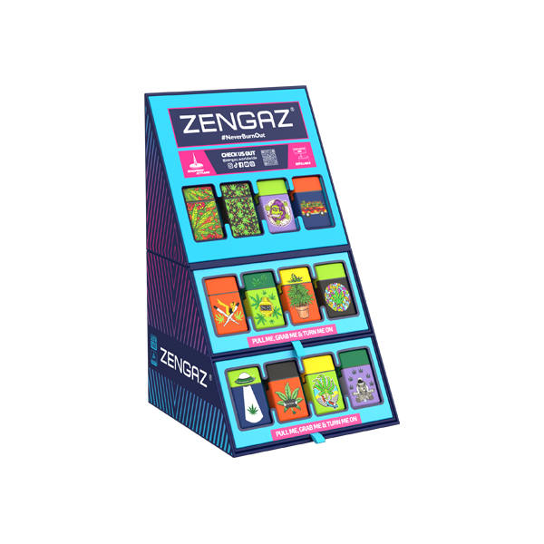 Zengaz Cube ZL-30 Chip Set (UK-S3) - Jet Flame Lighters Bundle + 48 Lighters with Cube display stand - www.justgovape.co.uk