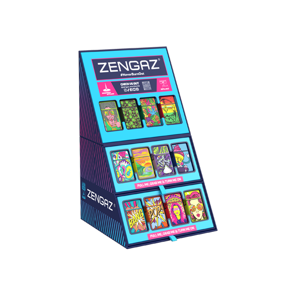 Zengaz Cube ZL-30 Chip Set (UK-S4) - Jet Flame Lighters Bundle + 48 Lighters with Cube display stand - www.justgovape.co.uk