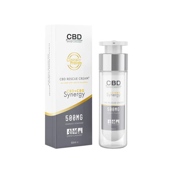 CBD By British Cannabis Synergy 500mg CBG + CBD Rescue Cream - 50ml - www.justgovape.co.uk