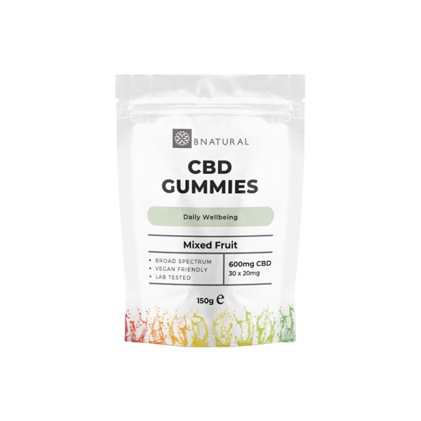 Bnatural 600mg Broad Spectrum CBD Mixed Fruit Gummies - 30 Pieces - www.justgovape.co.uk