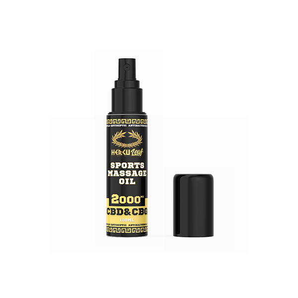 HercuLeaf 2000mg CBD & CBG Sports Massage Oil - 100ml - www.justgovape.co.uk