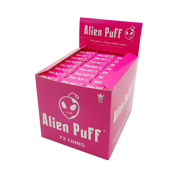 Alien Puff Hot Pink King size Cones 24 Packs (HP184) - www.justgovape.co.uk