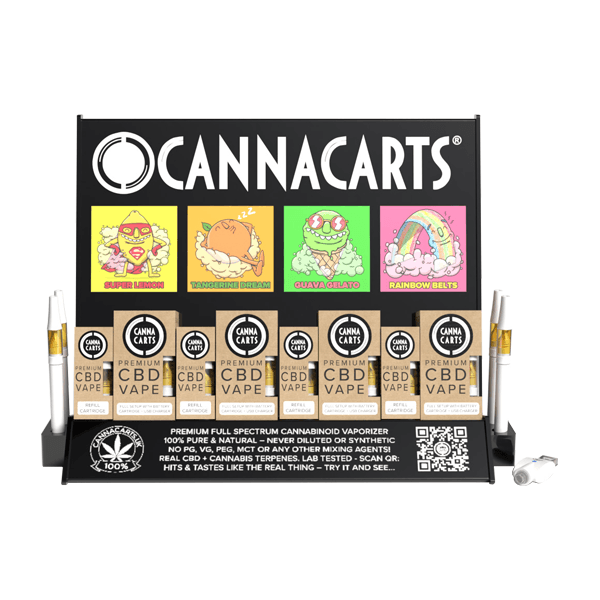 Cannacarts 420 POS Display Unit Set - 25 CBD Vapes - www.justgovape.co.uk