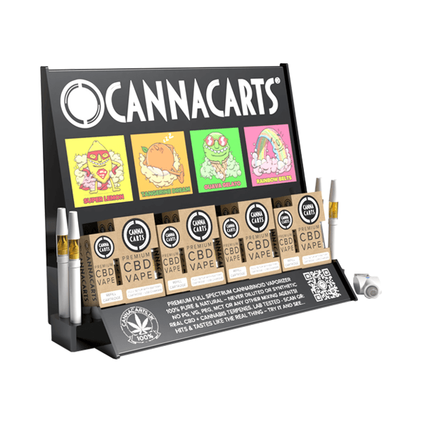 Cannacarts 420 POS Display Unit Set - 25 CBD Vapes - www.justgovape.co.uk