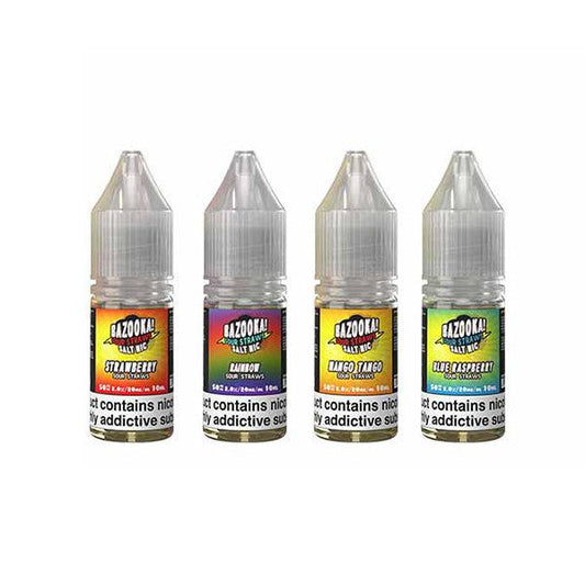 10mg Bazooka Sour Straws 10ml Nic Salts (50VG/50PG) - www.justgovape.co.uk