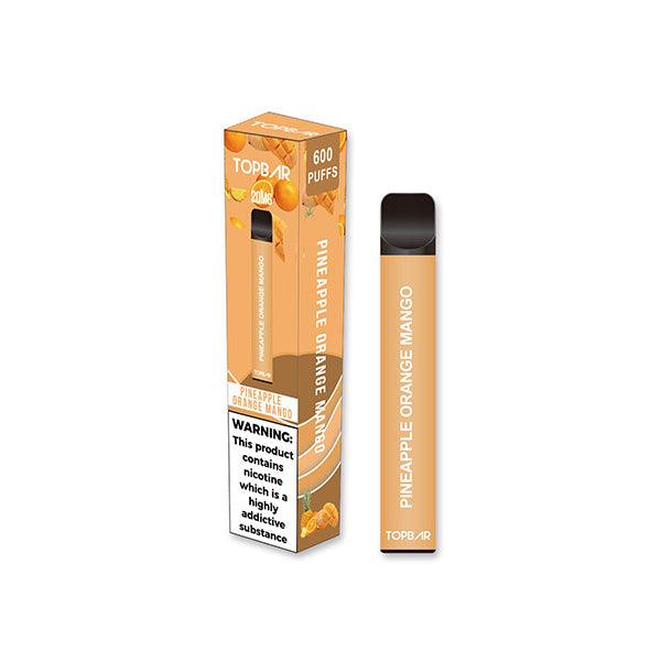 20mg Top Bar EE 600 Disposable Vape Device 600 Puffs - www.justgovape.co.uk