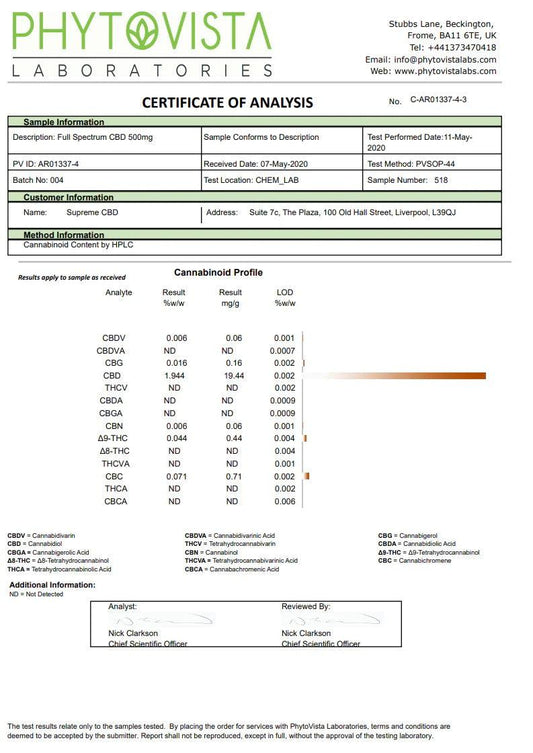 Supreme CBD 500mg Full Spectrum CBD Tincture Oil - 30ml - www.justgovape.co.uk