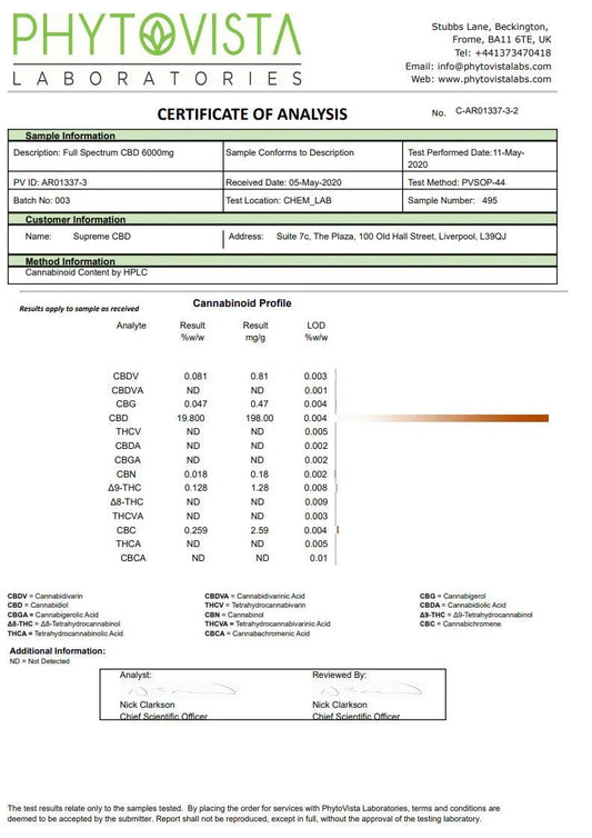 Supreme CBD 6000mg Full Spectrum CBD Tincture Oil - 30ml - www.justgovape.co.uk