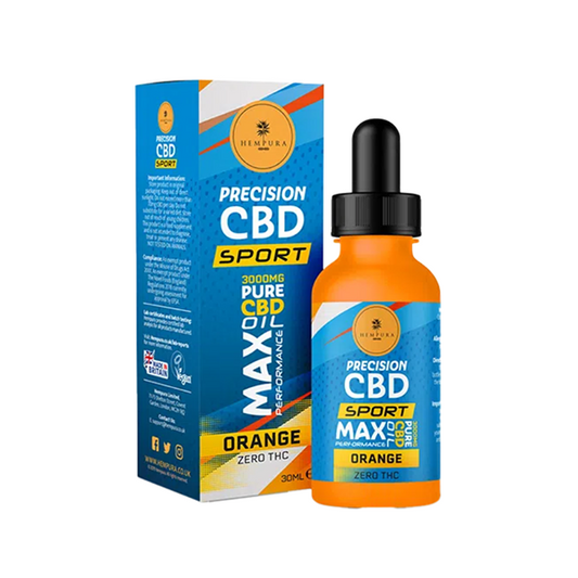 Hempura 3000mg Precision Sport CBD Broad Spectrum Oil Orange Flavoured - 30ml - www.justgovape.co.uk