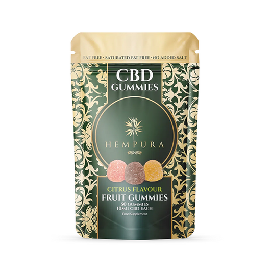 Hempura 500mg CBD Citrus Fruit Gummies - 50 Pieces - www.justgovape.co.uk