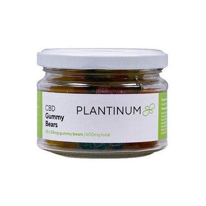 Plantinum CBD 600mg CBD Vegan Gummy Bears - 30 Pieces - www.justgovape.co.uk