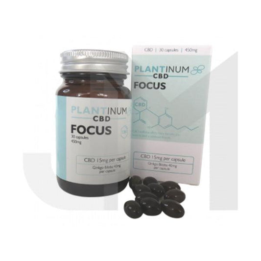 Plantinum CBD 450mg CBD Focus Soft Gel Capsules - 30 Caps - www.justgovape.co.uk