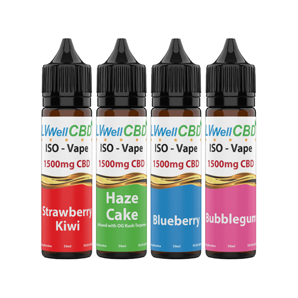 LVWell CBD Iso-Vape 1500mg CBD E-liquid 50ml (50VG/50PG) - www.justgovape.co.uk