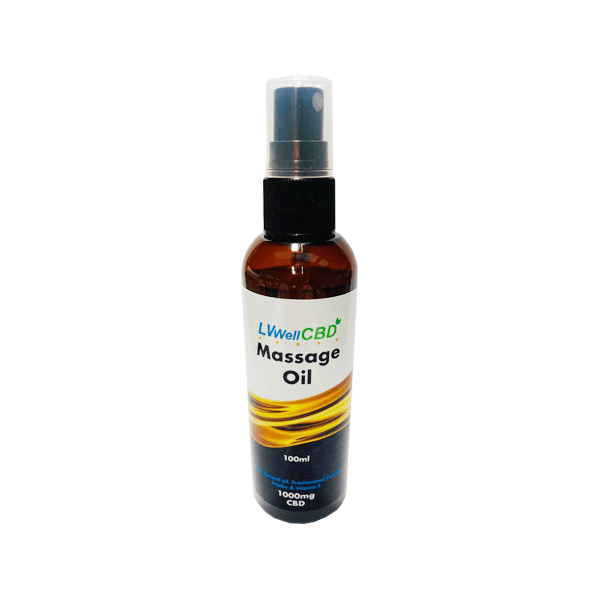 LVWell CBD 1000mg Full Spectrum CBD Massage Oil  - 100ml - www.justgovape.co.uk