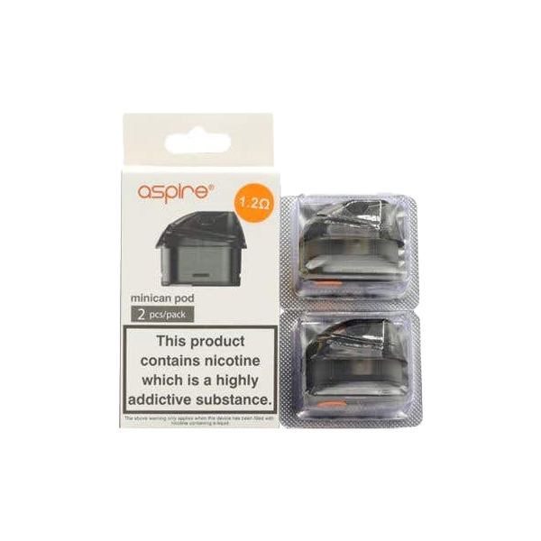 Aspire Minican Replacement Pods Two Pack 2ml (0.8Ohm/1.2Ohm) - www.justgovape.co.uk