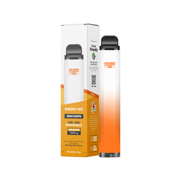 Orange County CBD 1000mg CBD & CBG Disposable Vape Device 3500 Puffs - www.justgovape.co.uk