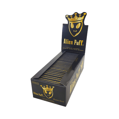 62 Alien Puff Black & Gold Queen Size Unbleached Brown Rolling Papers - www.justgovape.co.uk