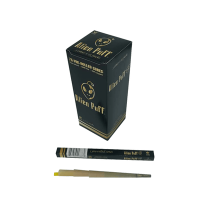 75 Alien Puff Black & Gold King Size Pre-Rolled Cones - www.justgovape.co.uk