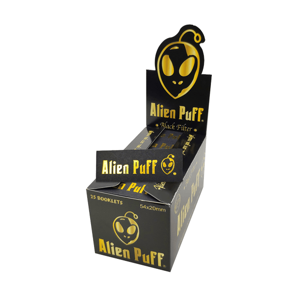 50 Alien Puff Black & Gold Filter Tips - www.justgovape.co.uk