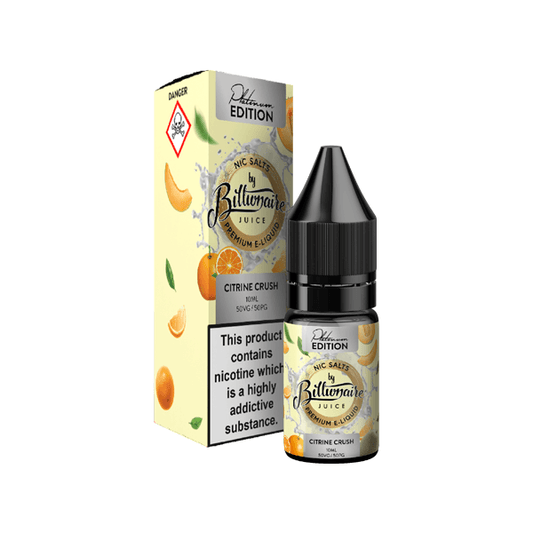 10mg Billionaire Juice Platinum Edition 10ml Nic Salts (50VG/50PG) - www.justgovape.co.uk