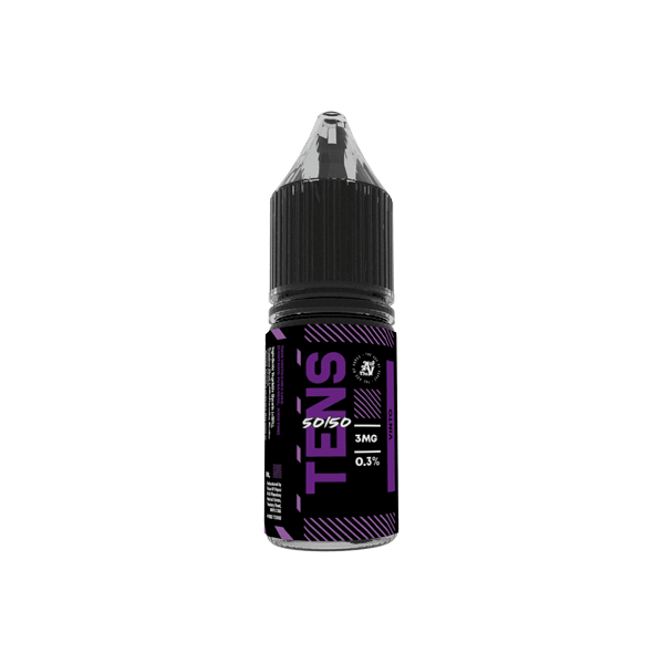 3mg Tens 50/50 10ml (50VG/50PG) - Pack Of 10 - www.justgovape.co.uk