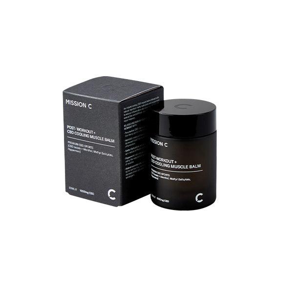 Mission C 1000mg CBD Post-Workout & Cooling Balm - 50ml - www.justgovape.co.uk