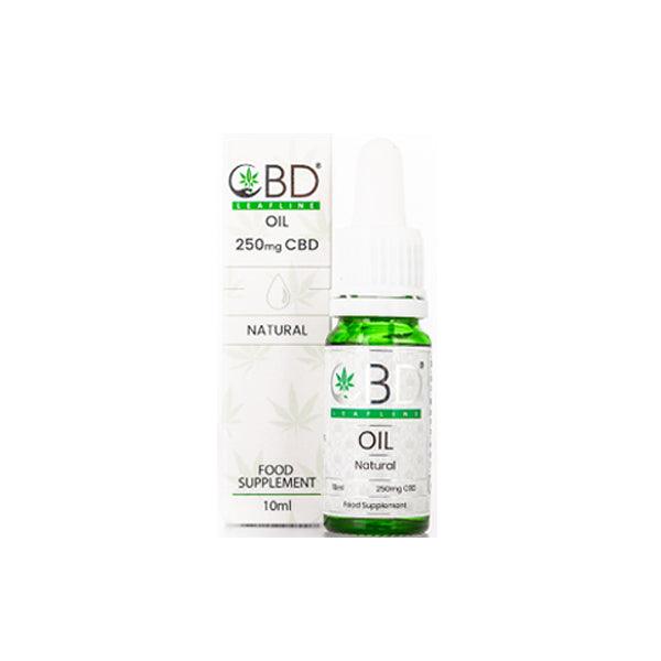 CBD Leafline 250mg CBD Food Supplement Oil 10ml - www.justgovape.co.uk