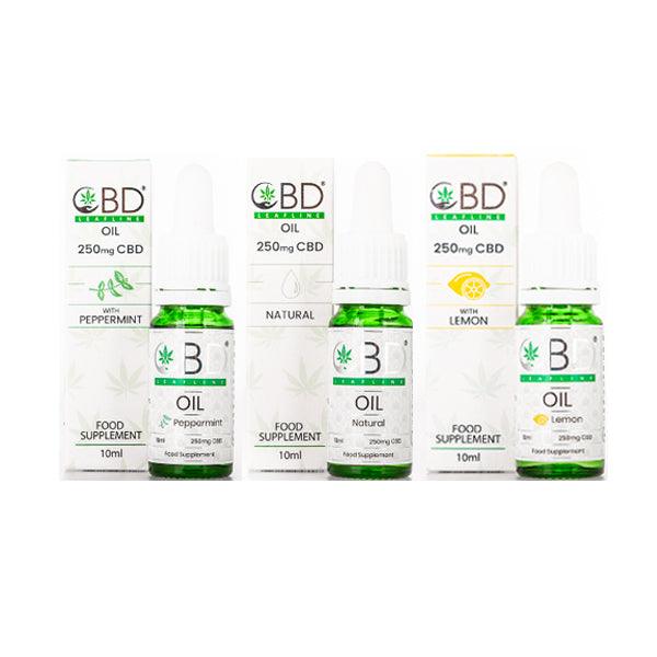 CBD Leafline 250mg CBD Food Supplement Oil 10ml - www.justgovape.co.uk