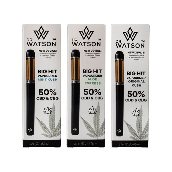 Dr Watson Big Hit 500mg Full Spectrum CBD & CBG Vapourizer Pen - www.justgovape.co.uk