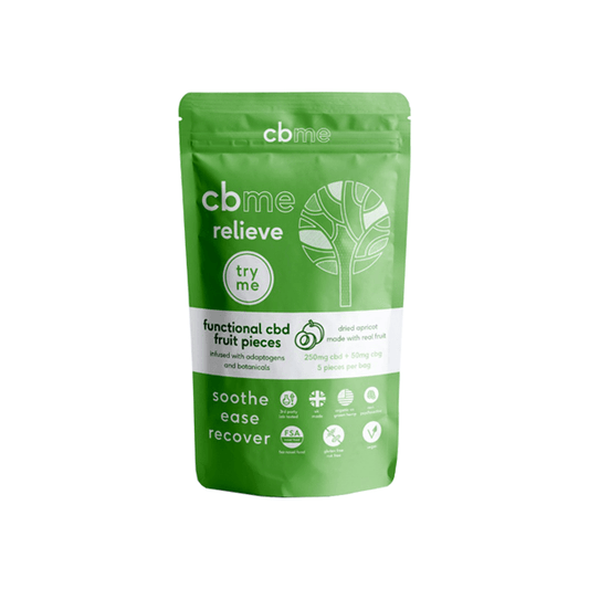 CBME Relieve Try Me 250mg CBD Apricot Fruit Pieces - 5 Pieces - www.justgovape.co.uk