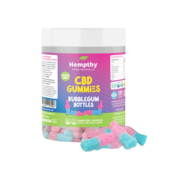 Hempthy 900mg CBD Bubblegum Bottles - 30 Pieces - www.justgovape.co.uk