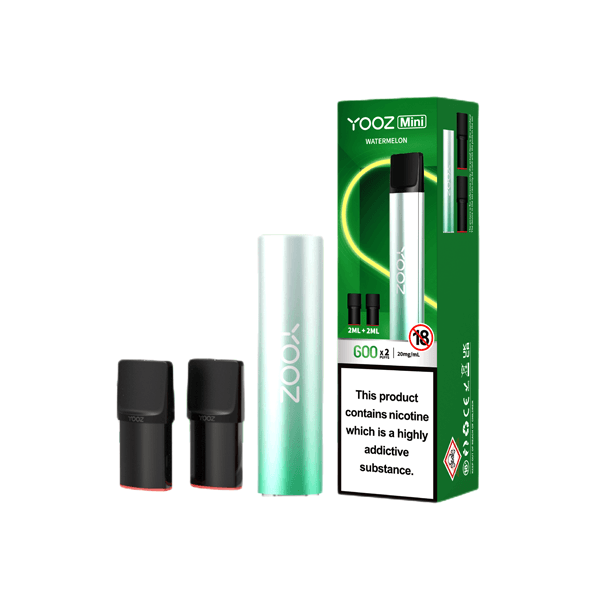 20mg Yooz Mini Disposable & Vape Pods x2 600 Puffs - www.justgovape.co.uk