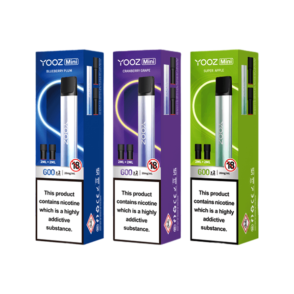 20mg Yooz Mini Disposable & Vape Pods x2 600 Puffs - www.justgovape.co.uk